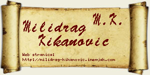 Milidrag Kikanović vizit kartica